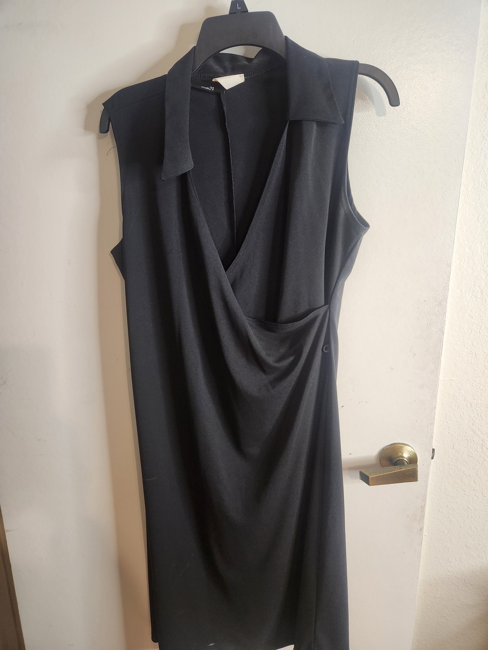 Rue21 Black Sleeveless Draped Collar Midi Dress